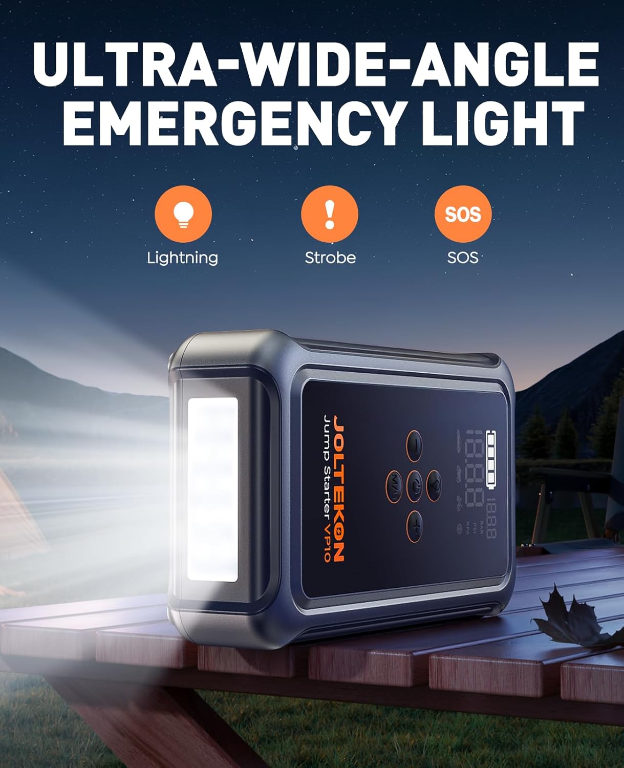 5000A Portable Car Jump Starter with 150PSI Air Compressor, 4-in-1 Emergency Power Pack