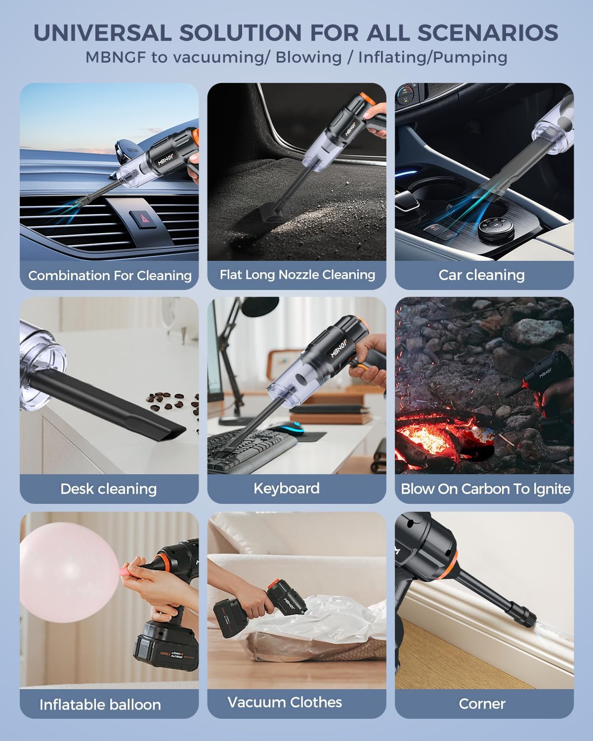 35000PA Cordless Handheld Vacuum Cleaner with Blower Function, 60 Min Battery