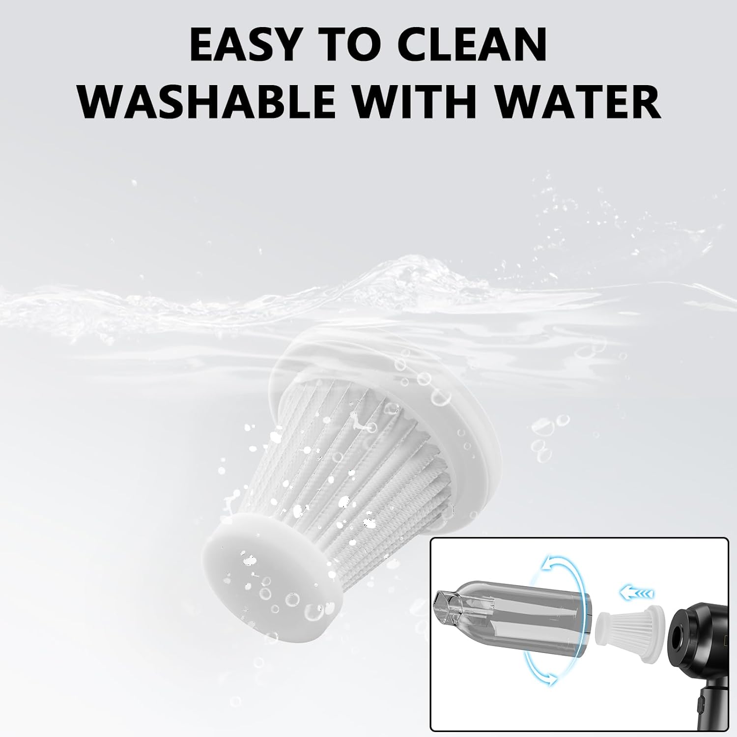 4-in-1 Handheld Vacuum with 20000PA Suction, Wireless Portable Car Cleaner & Air Blower