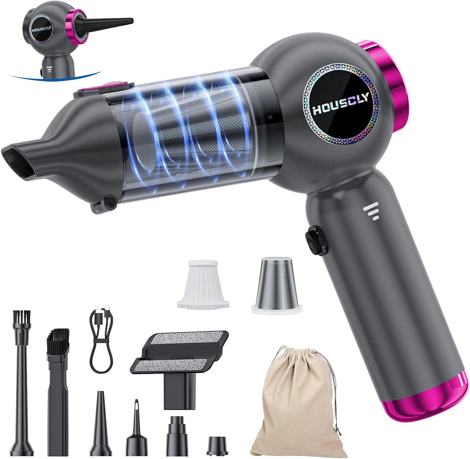 25000Pa Cordless Handheld Vacuum with 4-in-1 Functions - 40 Min Runtime
