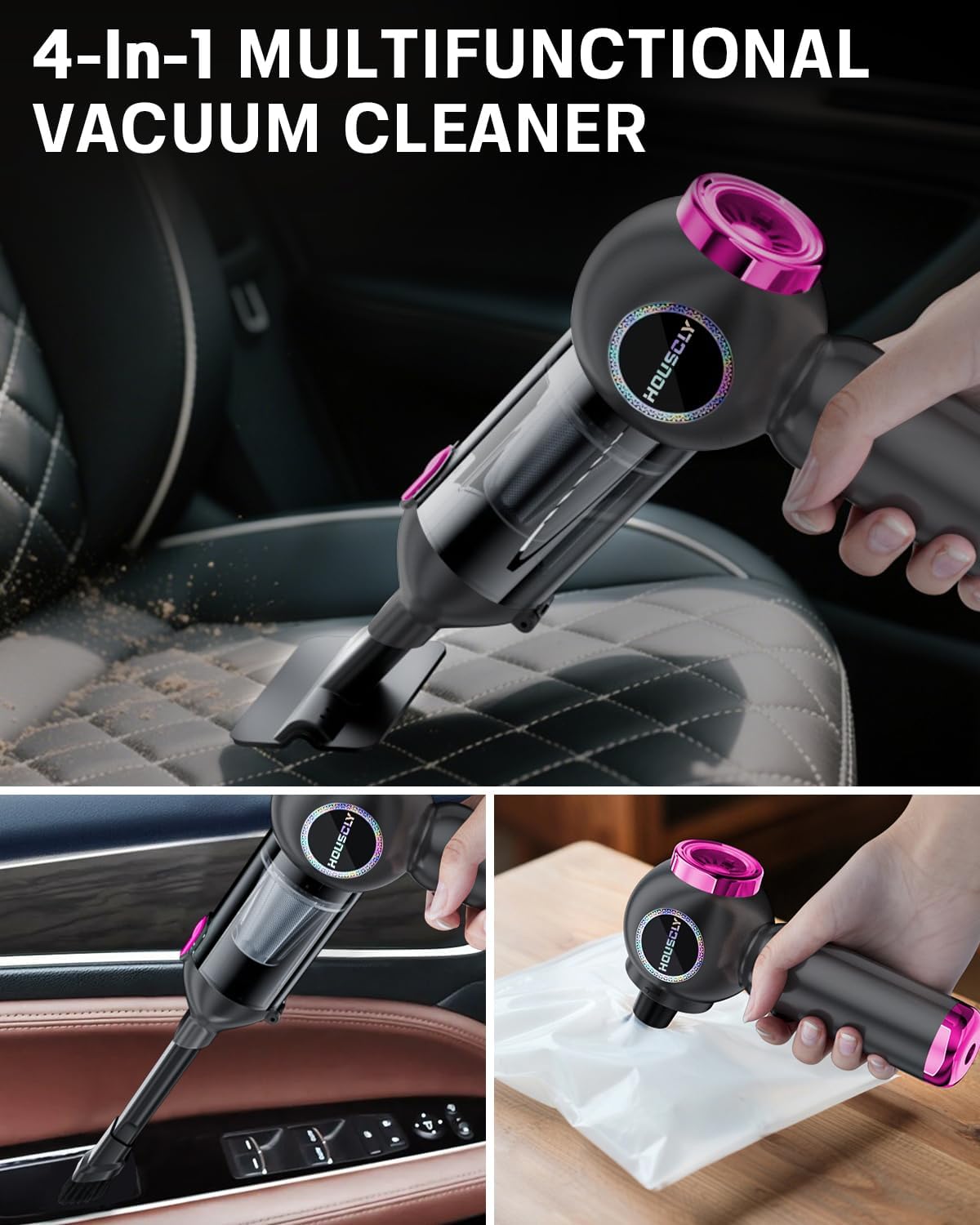 25000Pa Cordless Handheld Vacuum with 4-in-1 Functions - 40 Min Runtime