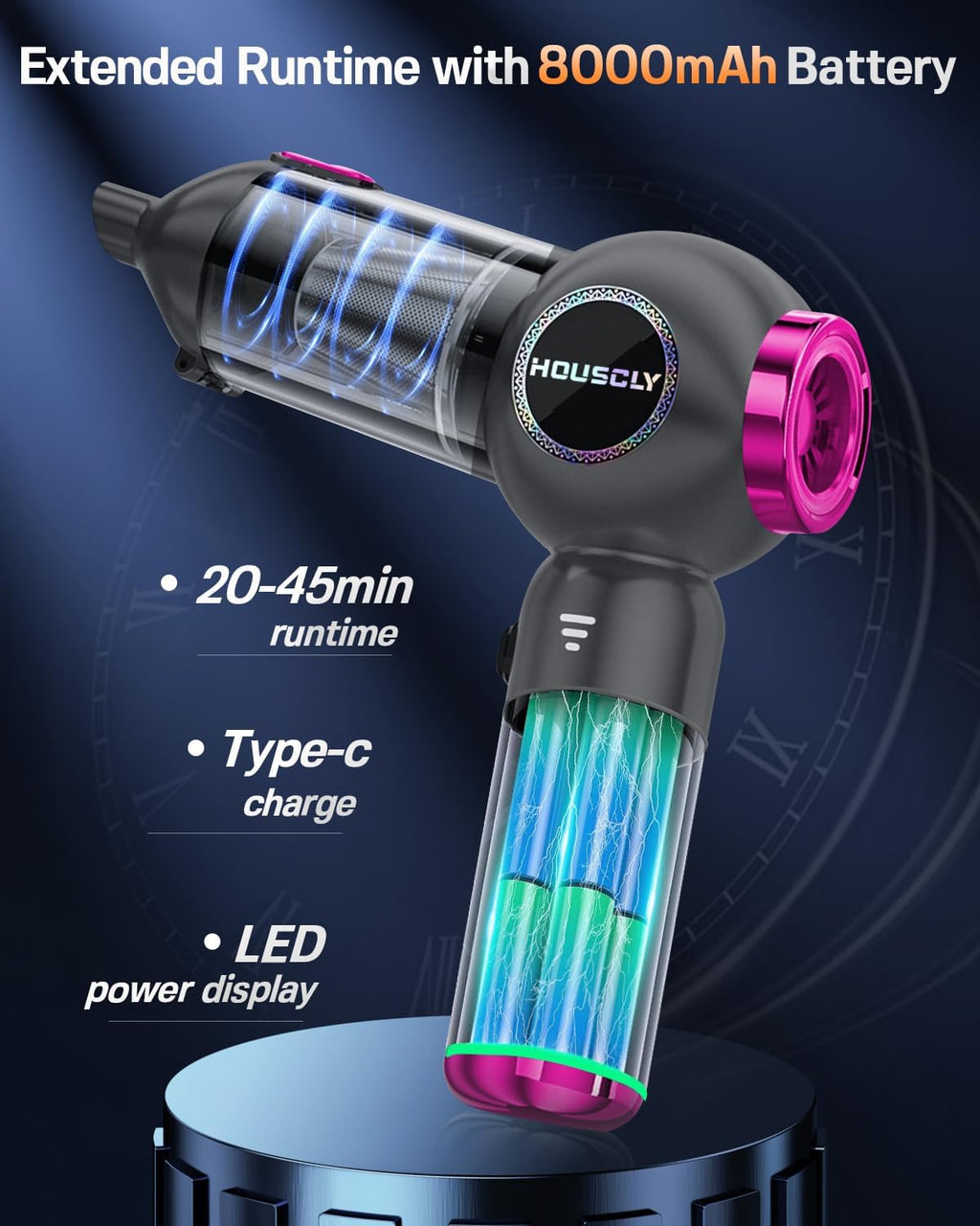 25000Pa Cordless Handheld Vacuum with 4-in-1 Functions - 40 Min Runtime