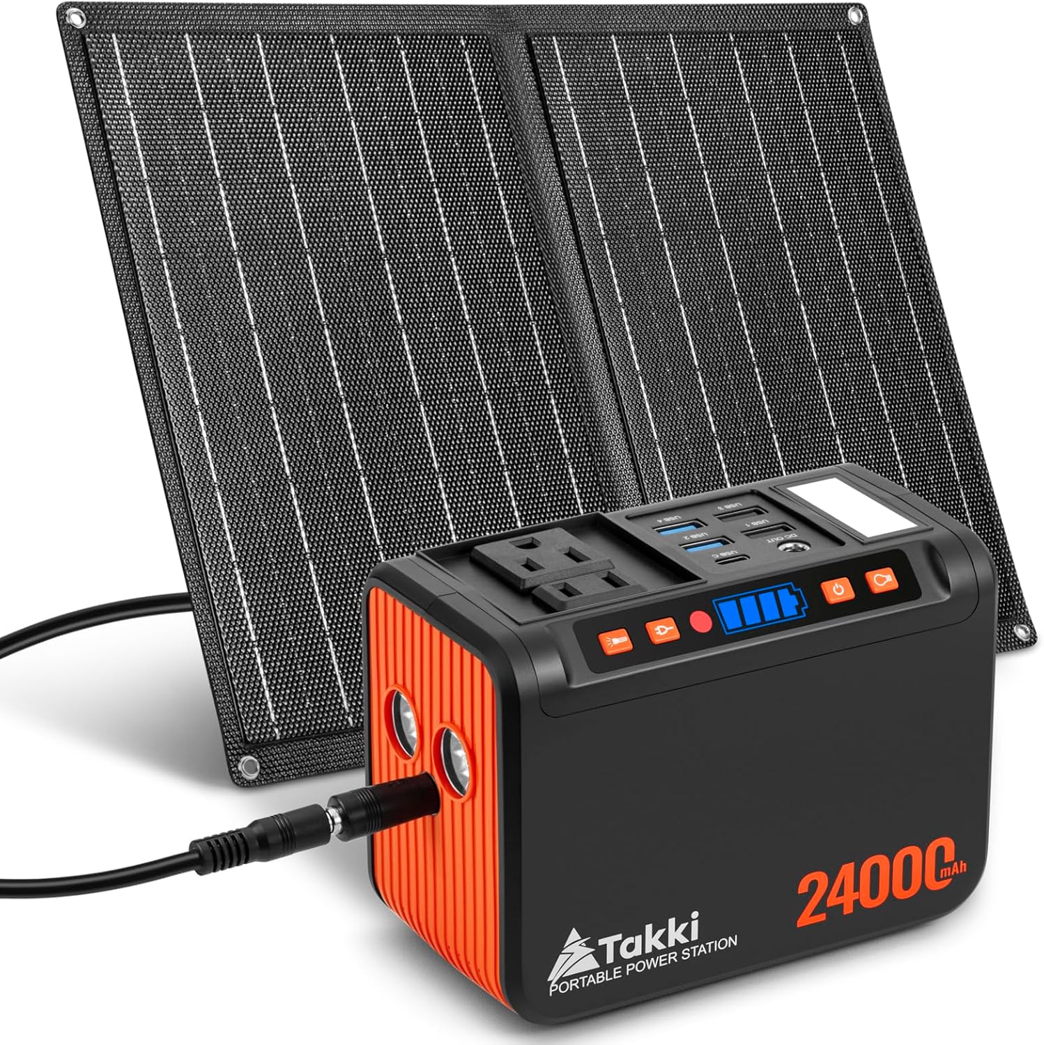 120W Peak Solar Generator with 21W Panel, 88Wh Portable Power Station for Outdoor Emergency