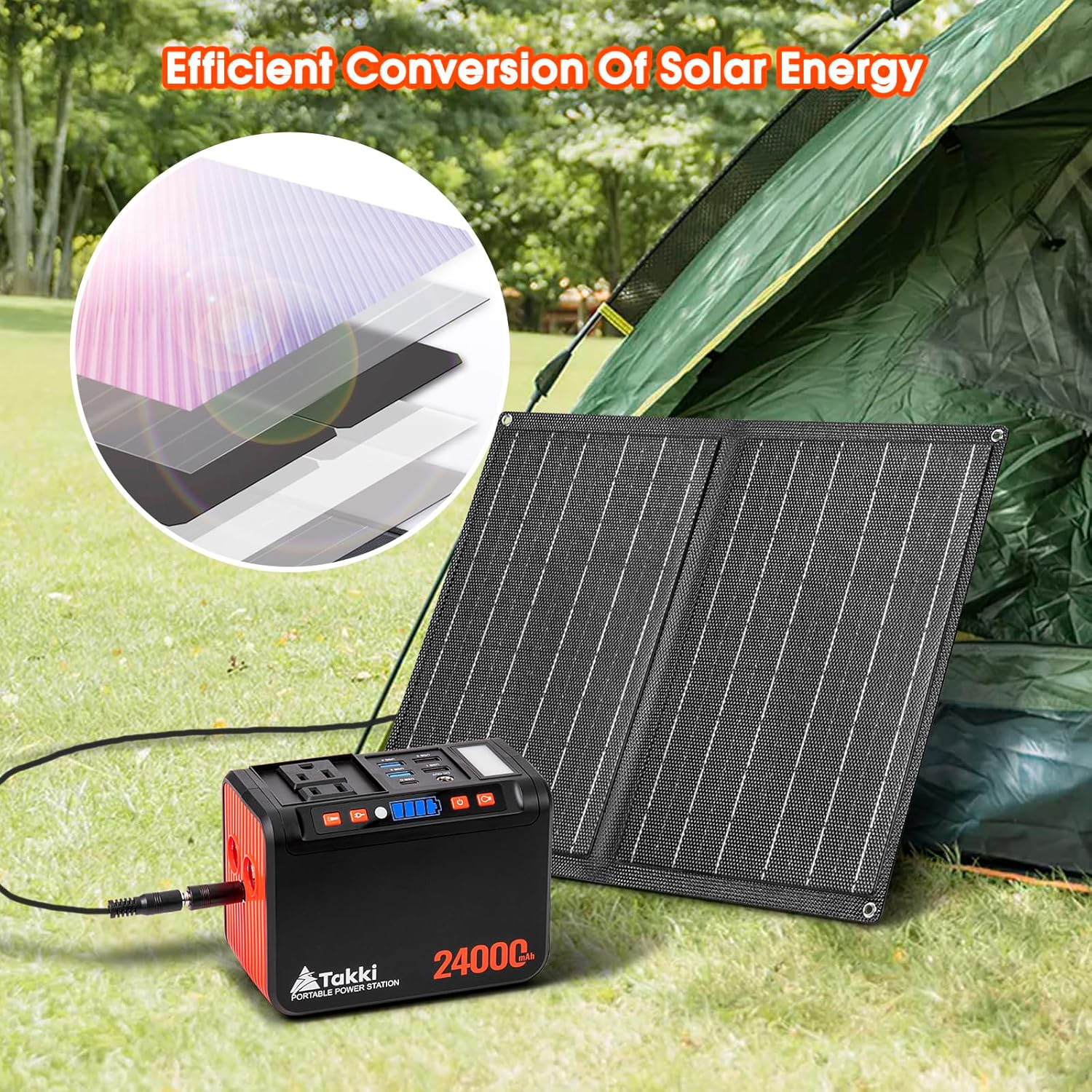 120W Peak Solar Generator with 21W Panel, 88Wh Portable Power Station for Outdoor Emergency
