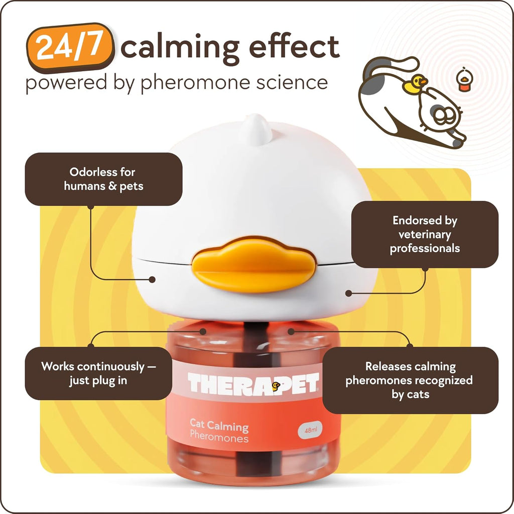 60-Day Cat Calming Diffuser with Refill - Reduces Stress, Spraying & Fighting