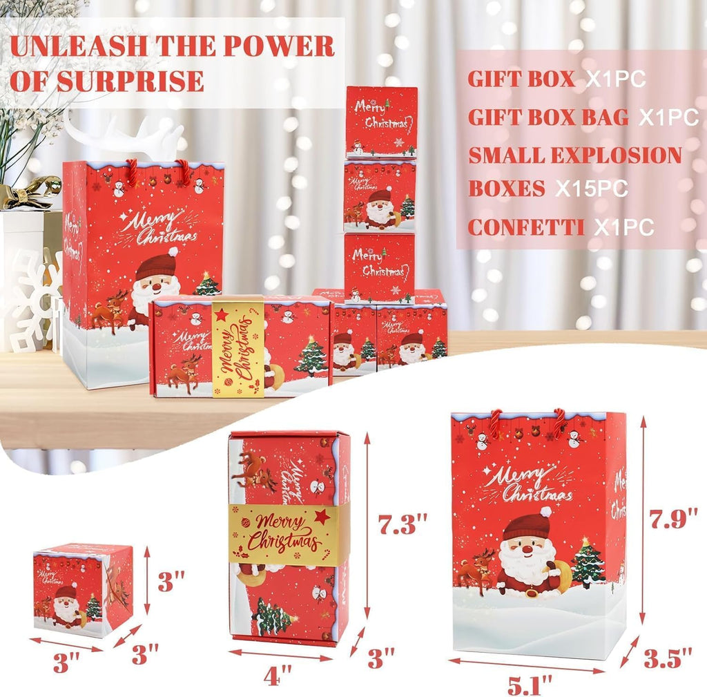 16-Piece Surprise Explosion Gift Box Set for Money and Gifts - Pop-Up Folding Design in Red
