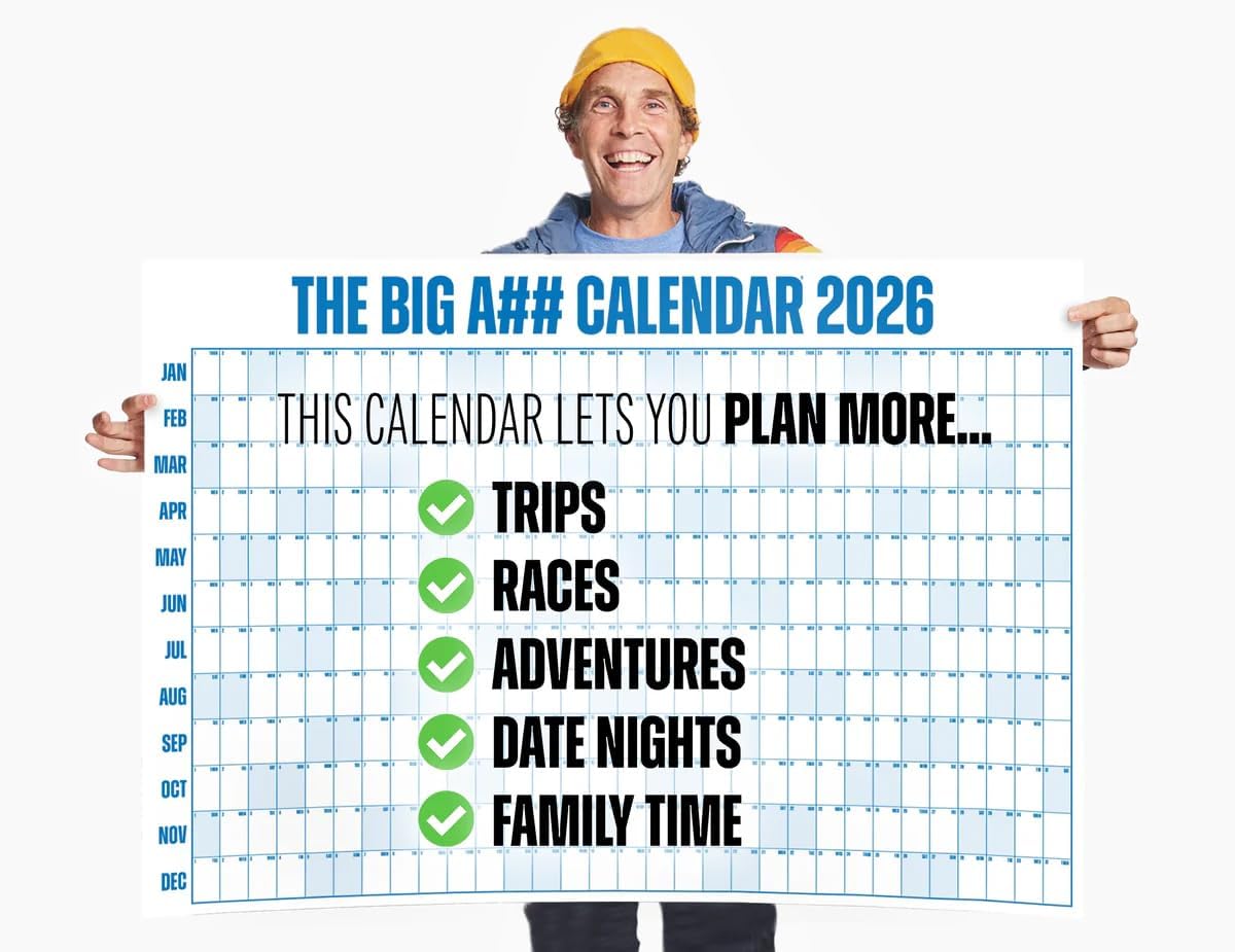 2026 Full-Year Wall Calendar - 4'x3' Dry-Erase with Marker & 100 Color Labels - Year at a Glance