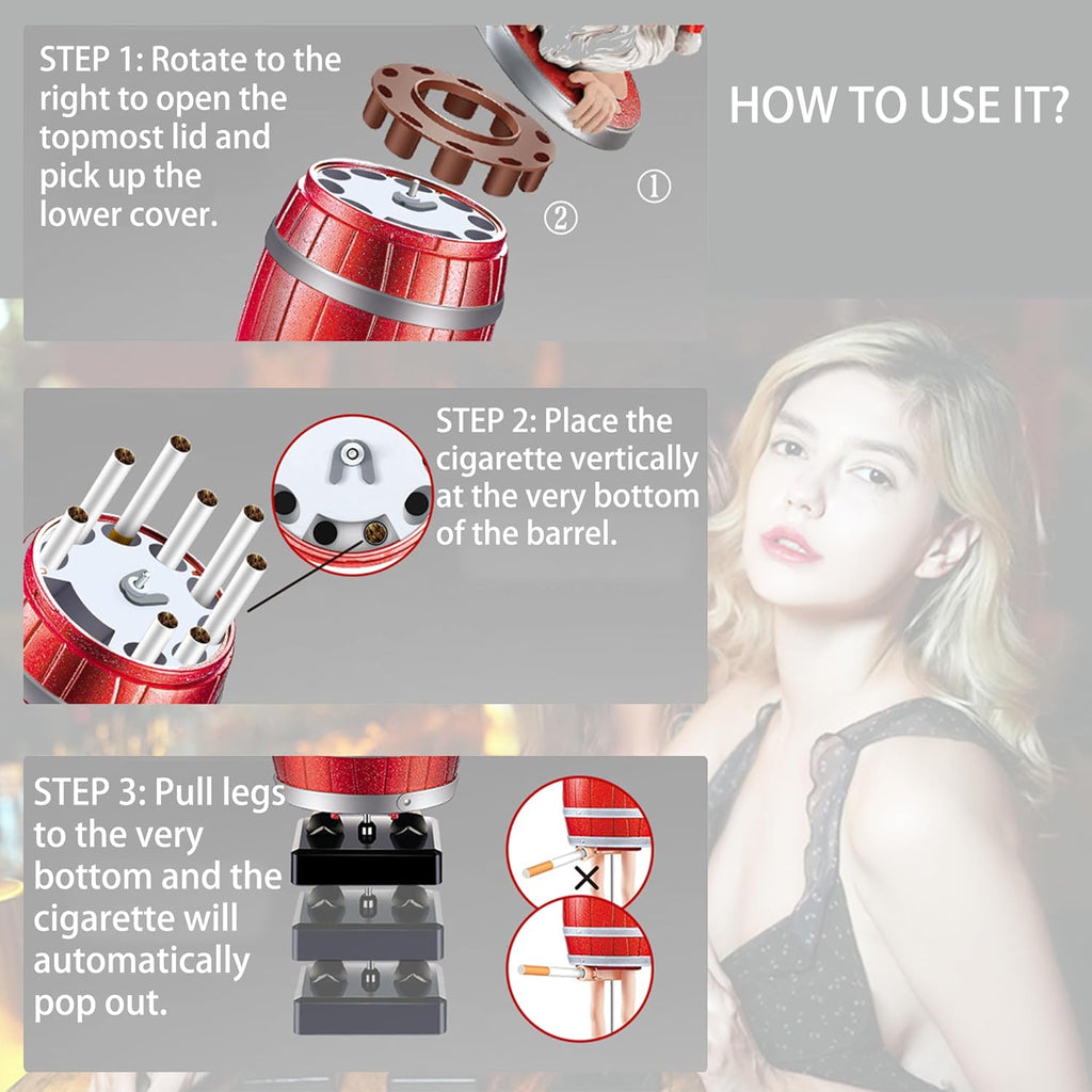 Funny Santa Cigarette Dispenser Pop Up Box, Automatic Prank Toy Gift for Men