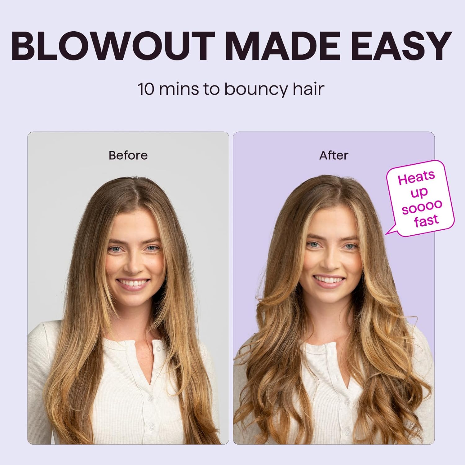 1.5 Inch Heated Round Brush with Ionic Technology, 5 Heat Settings for Blowout Look