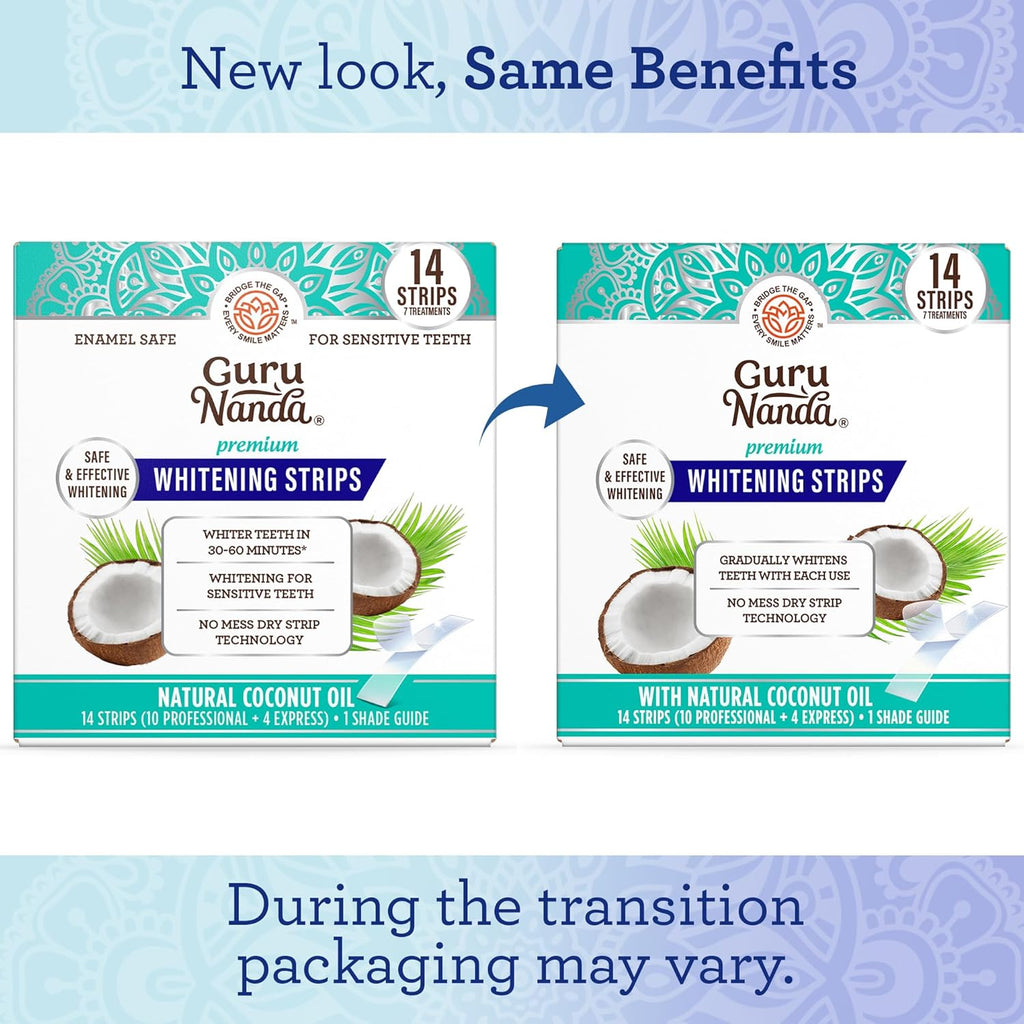 7-Day Teeth Whitening Strips with Non-Slip Dry Technology for Brighter Smile