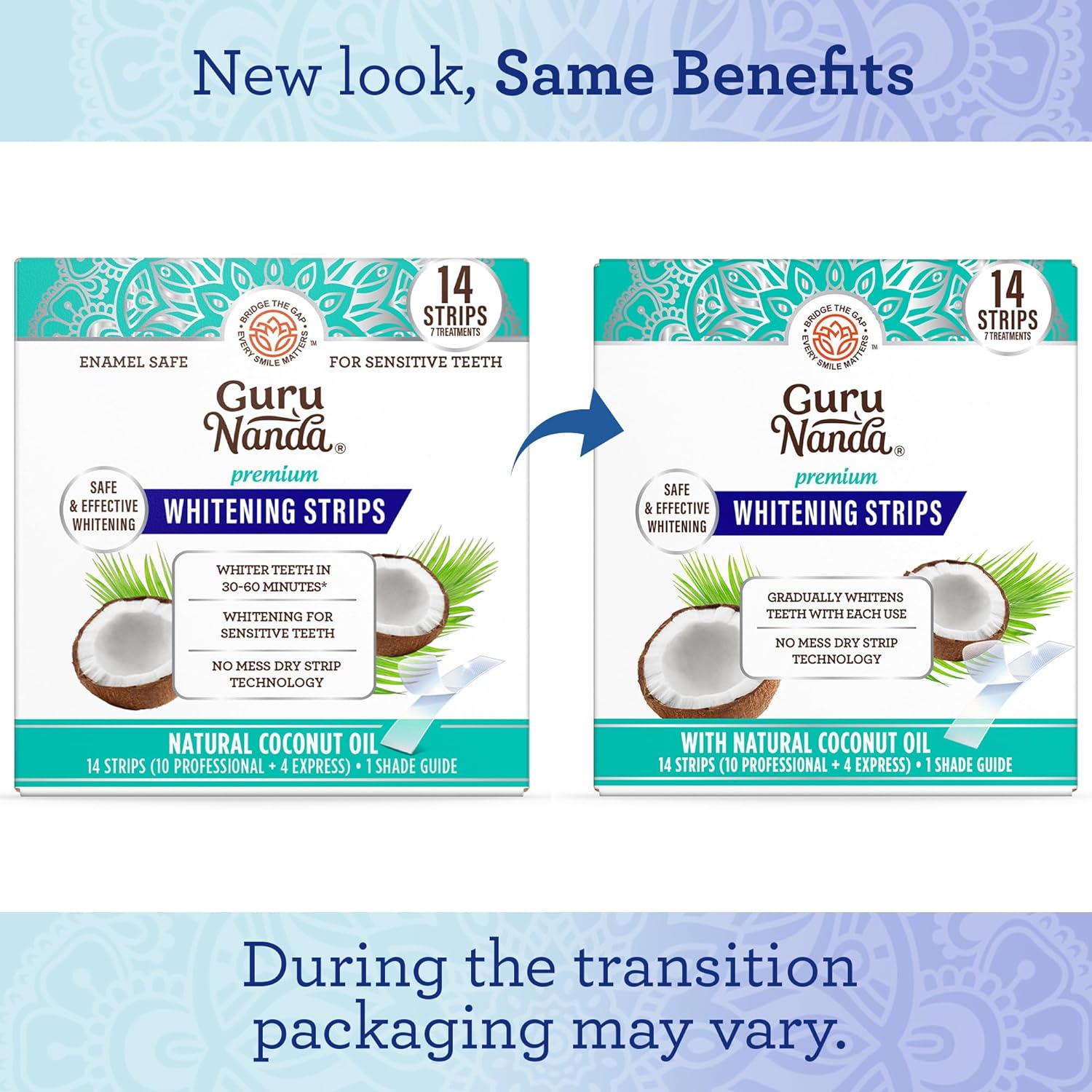 7-Day Teeth Whitening Strips with Non-Slip Dry Technology for Brighter Smile
