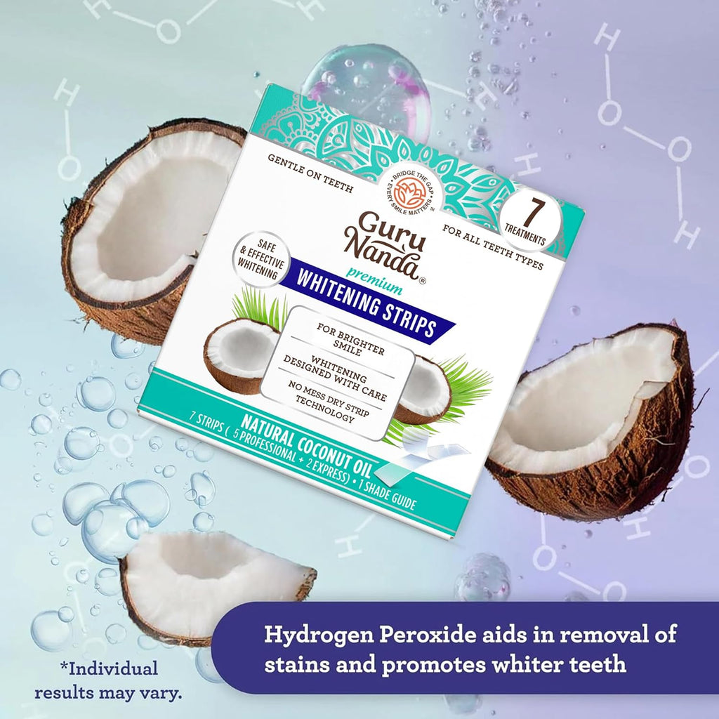 7-Day Teeth Whitening Strips with Non-Slip Dry Technology for Brighter Smile