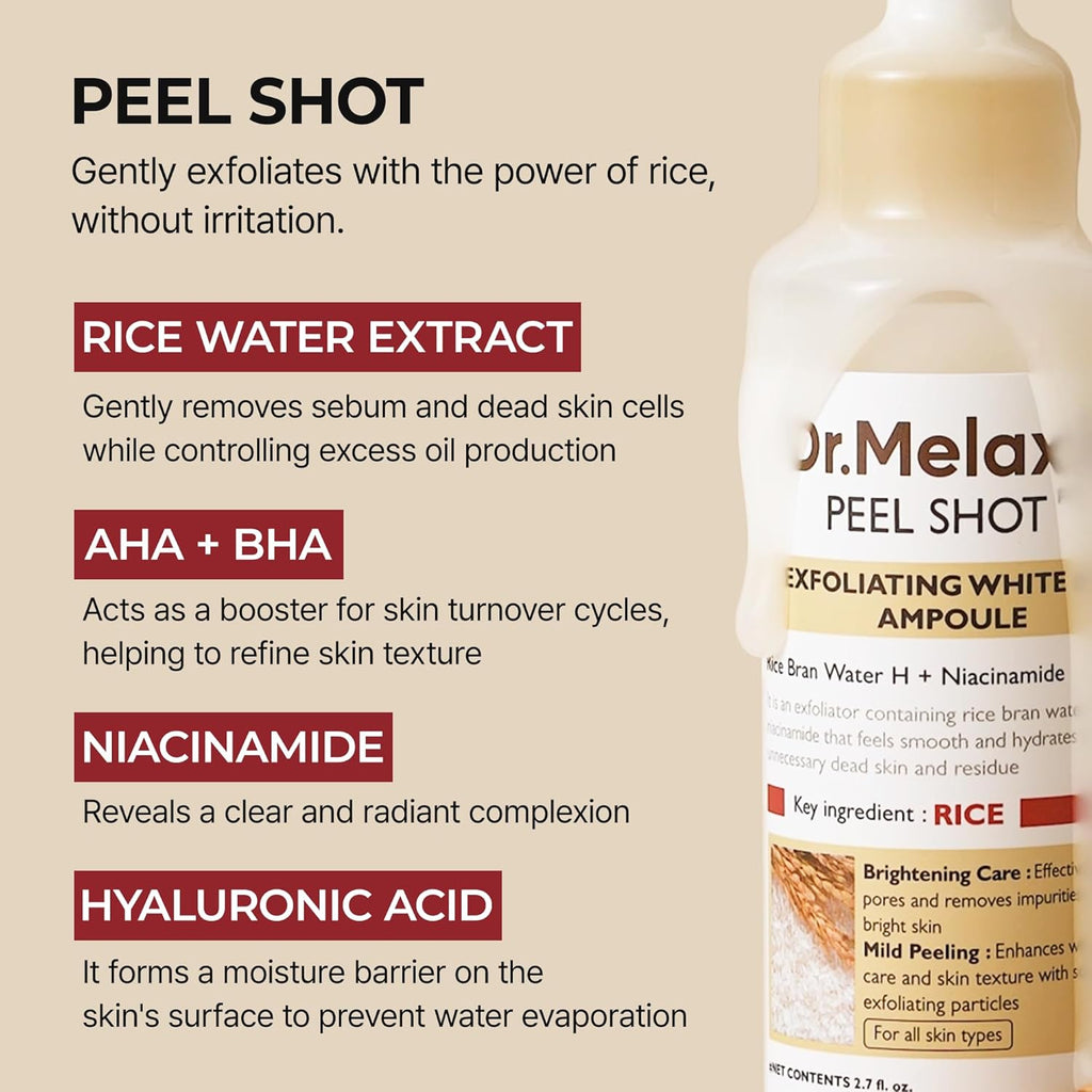 Glow Rice Peeling Ampoule 80ml Daily Soft Exfoliating Face and Body Scrub