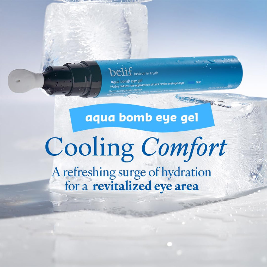 Award-Winning Cooling Eye Gel with Caffeine & Hyaluronic Acid for Puffiness & Hydration