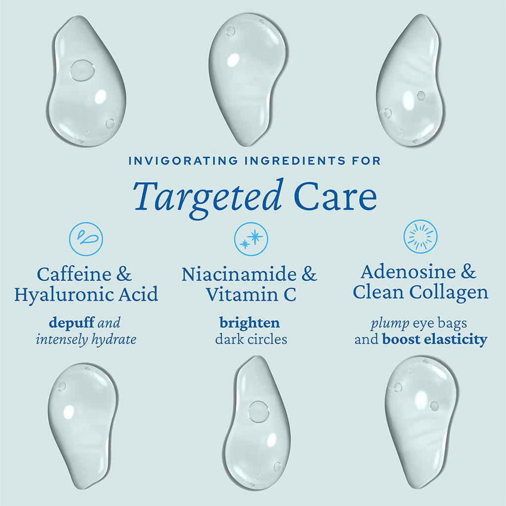 Award-Winning Cooling Eye Gel with Caffeine & Hyaluronic Acid for Puffiness & Hydration