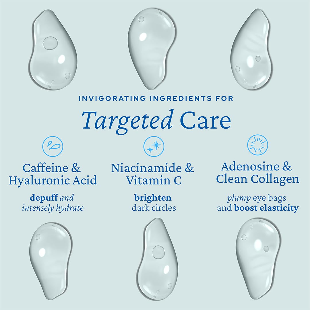 Award-Winning Cooling Eye Gel with Caffeine & Hyaluronic Acid for Puffiness & Hydration