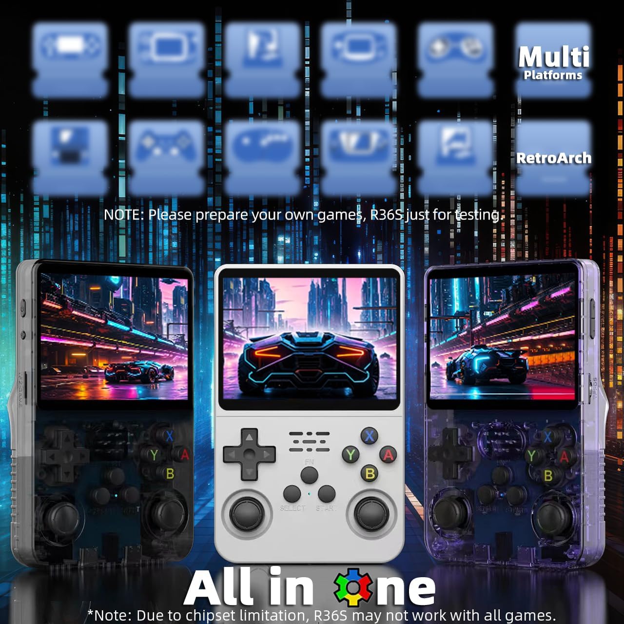 Handheld Game Console with 3.5-inch IPS Screen, 3200mAh Battery, Open Source System
