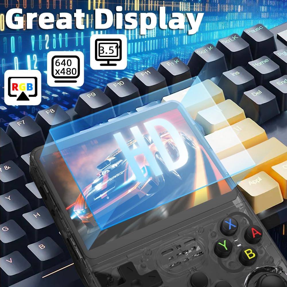 Handheld Game Console with 3.5-inch IPS Screen, 3200mAh Battery, Open Source System