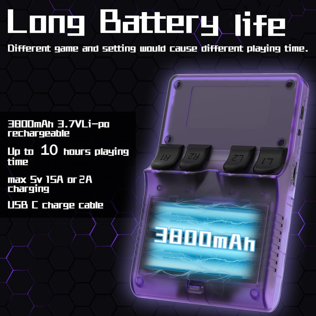 3.5 Inch IPS Retro Game Console with 30000 Preloaded Games, 10-Hour Battery Life