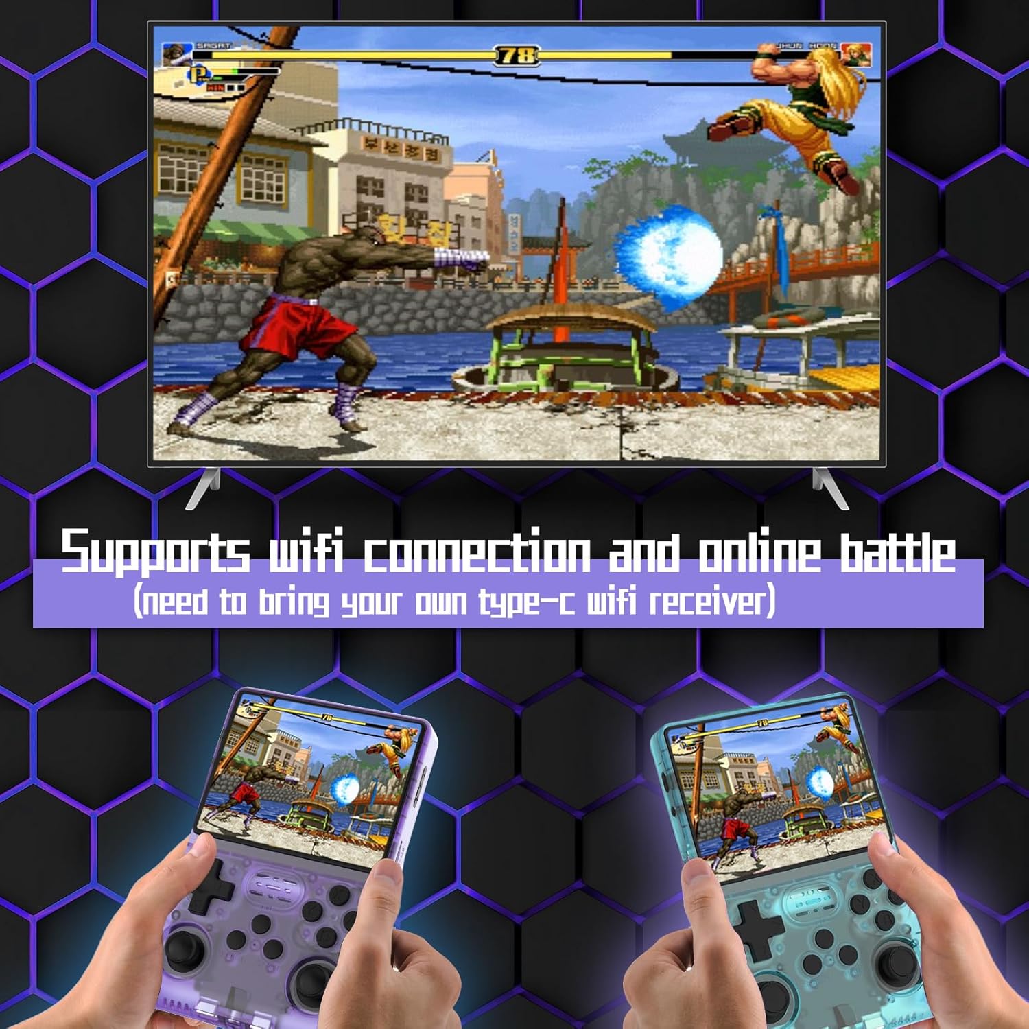 3.5 Inch IPS Retro Game Console with 30000 Preloaded Games, 10-Hour Battery Life