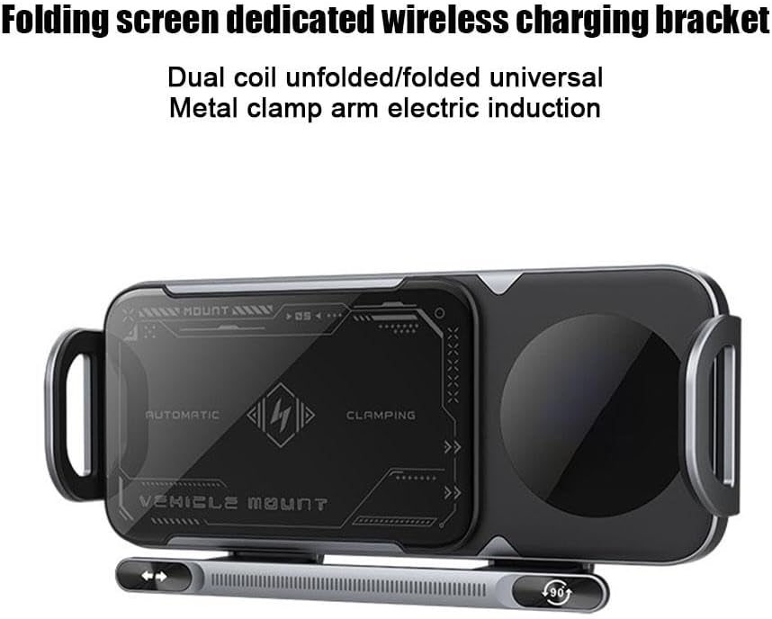 Dual Coil Foldable Car Charger Mount with Fast Charging 360° Rotation