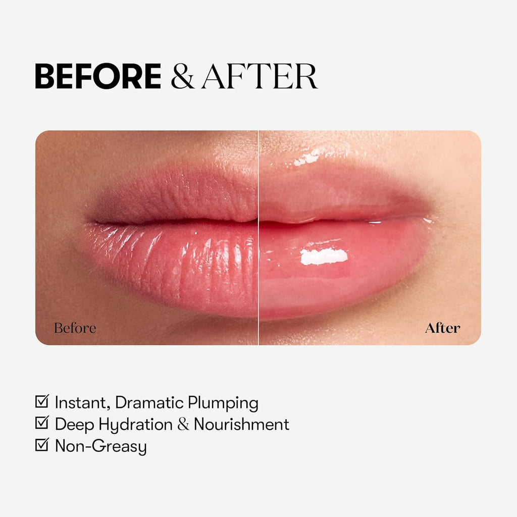 Instant Plumping Lip Gloss with High-Shine Finish, 0.15 oz Transparent Formula