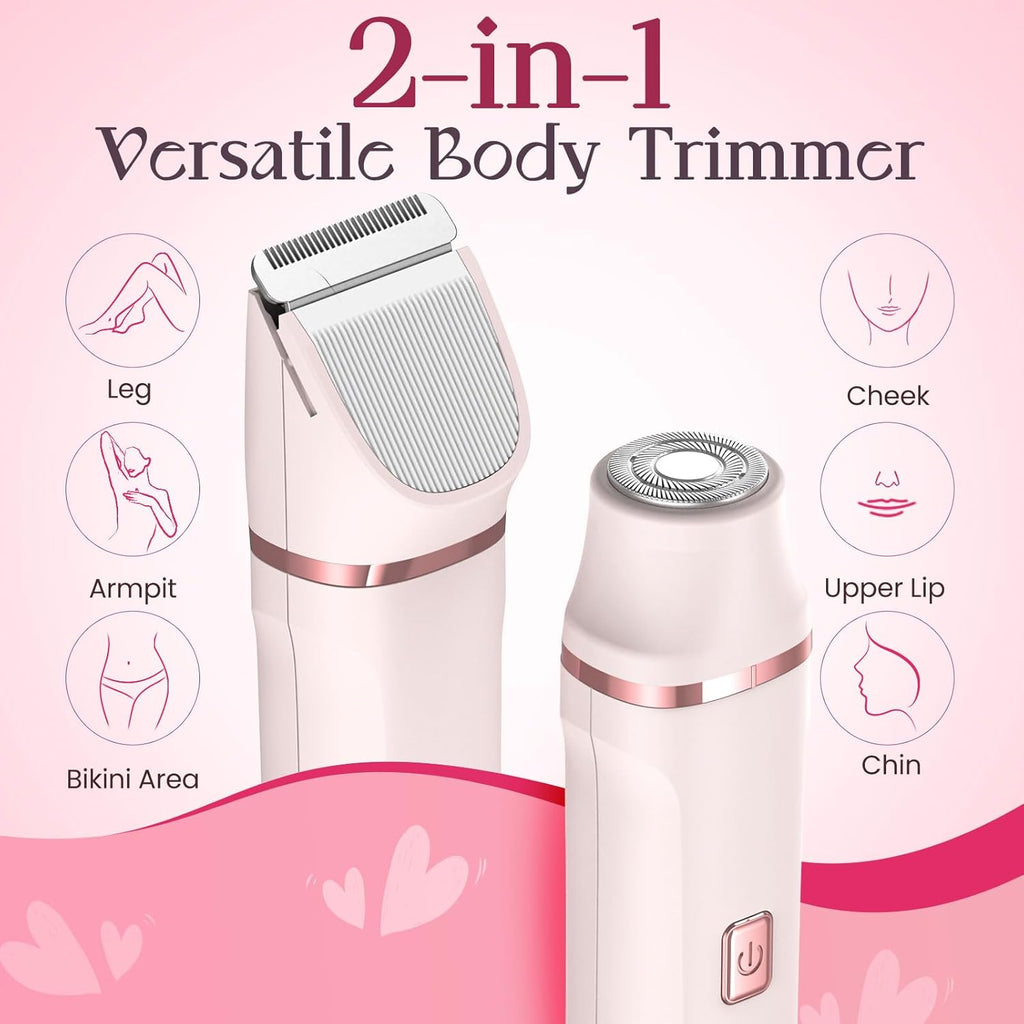 Painless Electric Bikini Trimmer for Women - Waterproof Cordless Shaver with Ceramic Blades & USB Charging