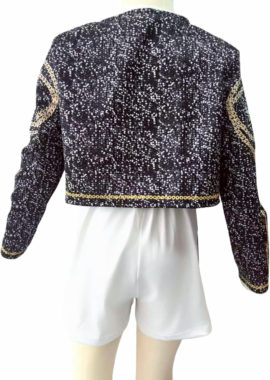 Kids Kpop Halloween Cosplay Outfit 3-Piece Set with Jacket, Top and Shorts