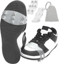 7-Spike Ice Cleats for Shoes & Boots, White Translucent Anti-Slip Traction for Hiking and Snow