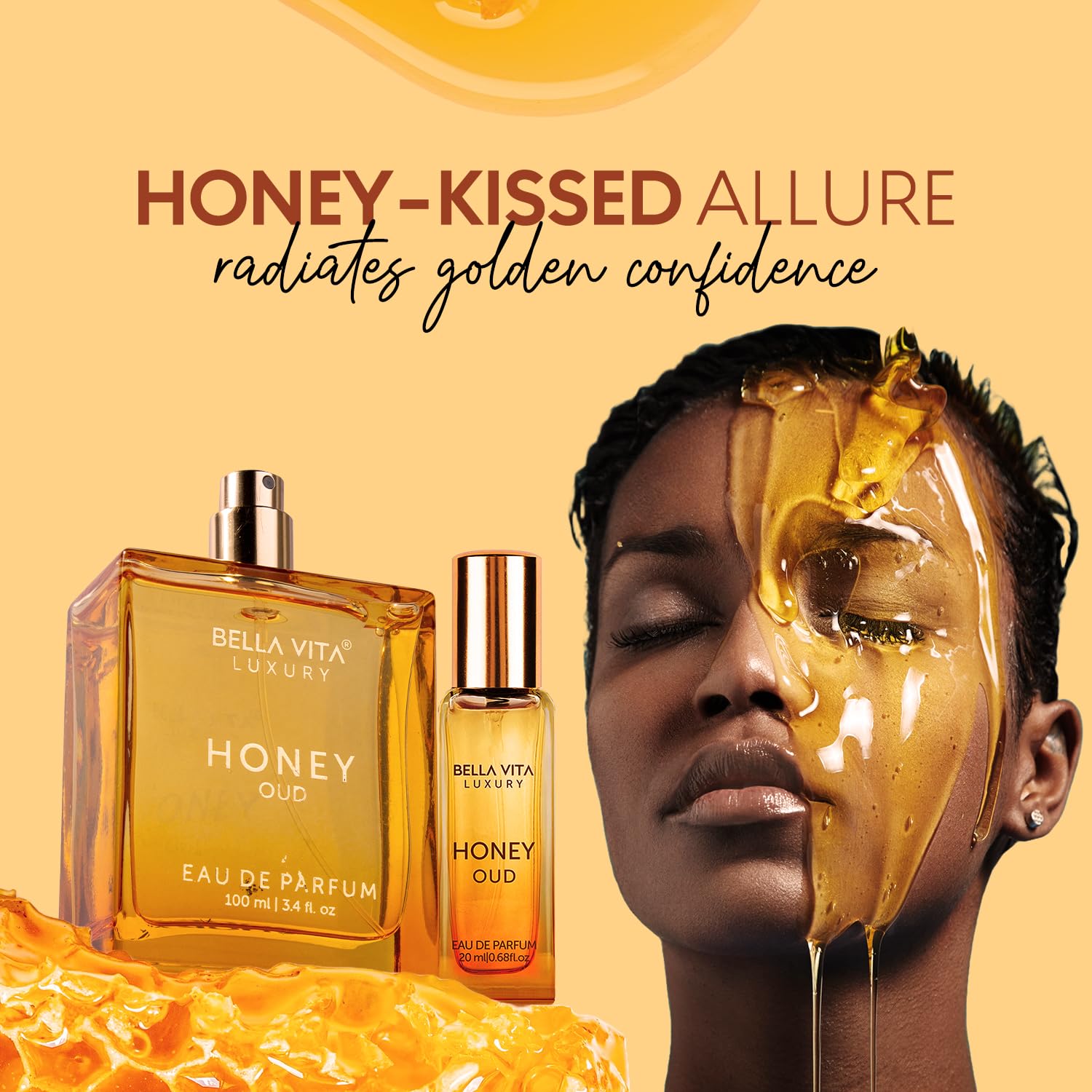Honey OUD Unisex Perfume 100ml & 20ml | Vanilla, Bergamot & Patchouli | Long-Lasting Floral Spicy Cologne