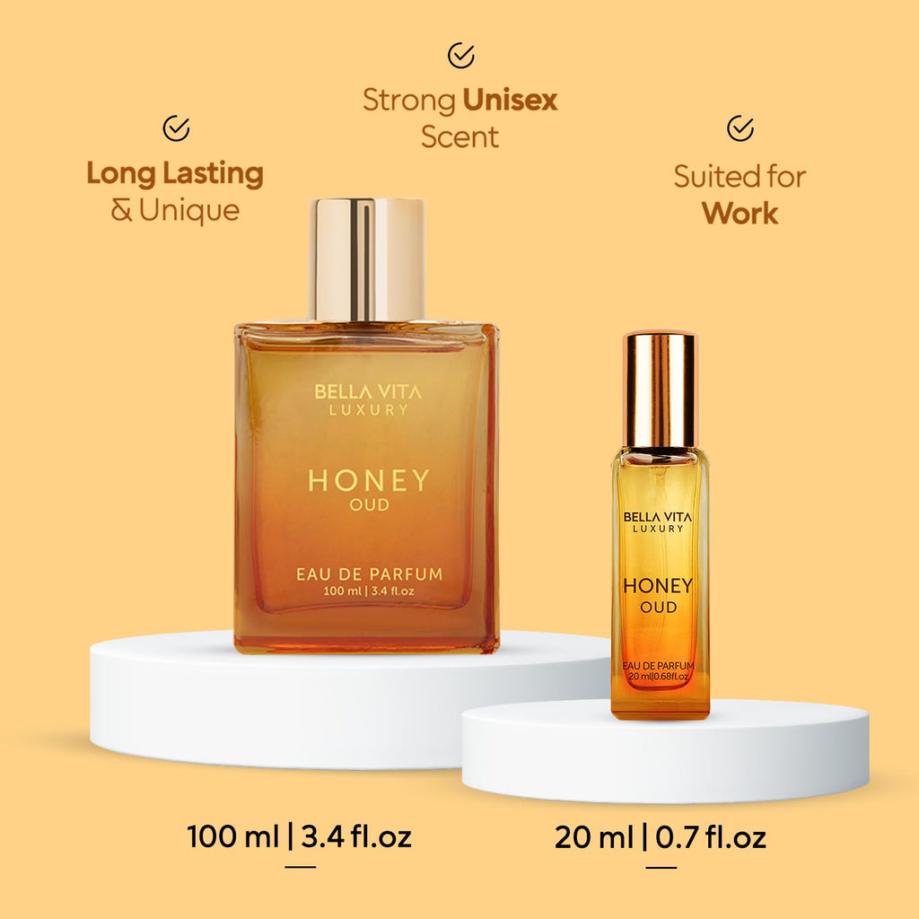 Honey OUD Unisex Perfume 100ml & 20ml | Vanilla, Bergamot & Patchouli | Long-Lasting Floral Spicy Cologne