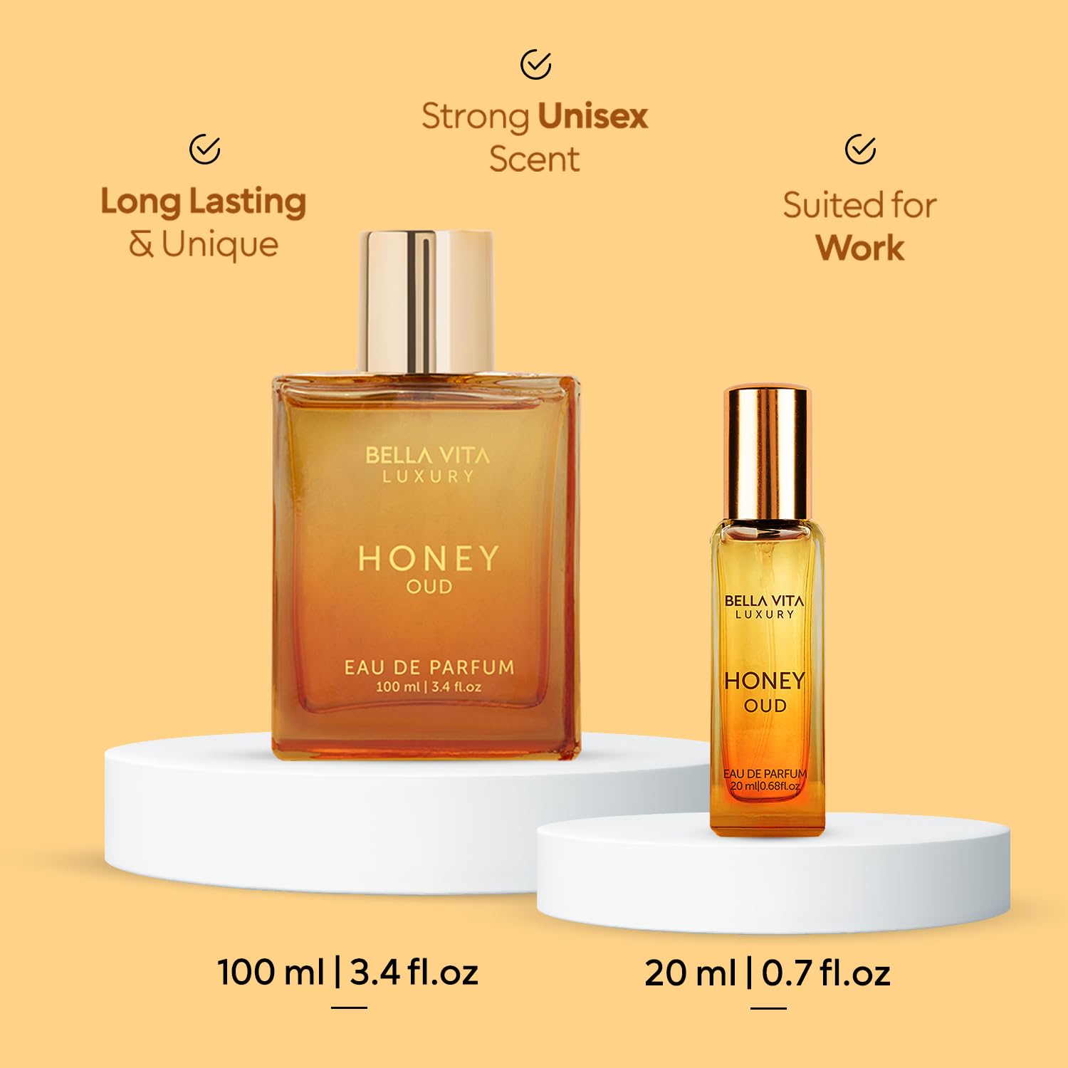 Honey OUD Unisex Perfume 100ml & 20ml | Vanilla, Bergamot & Patchouli | Long-Lasting Floral Spicy Cologne