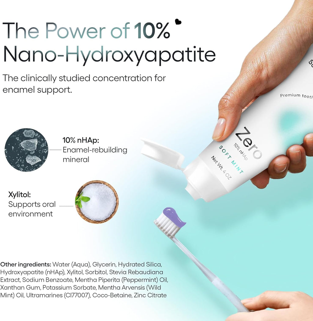 10% Nano Hydroxyapatite Toothpaste - Enamel Repair, Sensitivity Relief & Natural Whitening, 4oz