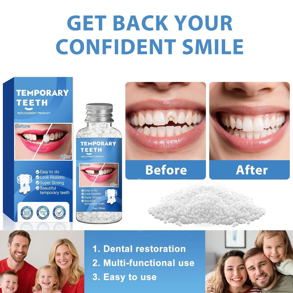 Moldable Teeth Repair Beads for Missing & Cracked Teeth - DIY Dental Restoration Kit