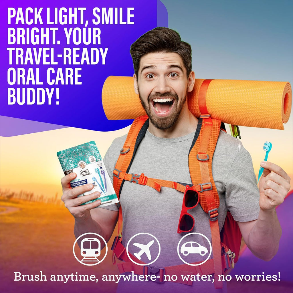 Disposable Mini Travel Toothbrush 70ct - All-in-One Oral Care, No Water Needed