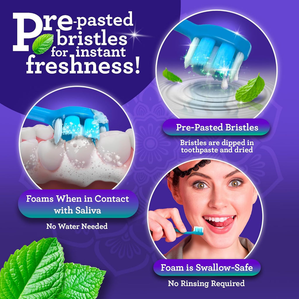 Disposable Mini Travel Toothbrush 70ct - All-in-One Oral Care, No Water Needed