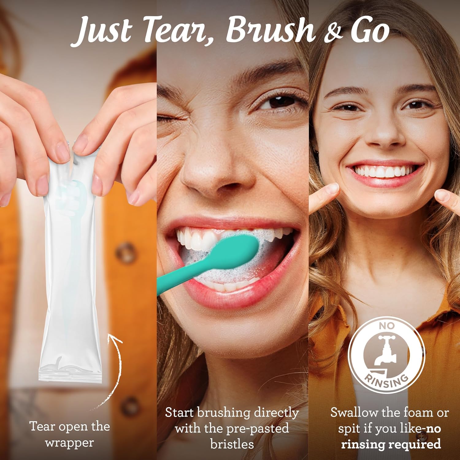 Disposable Mini Travel Toothbrush 70ct - All-in-One Oral Care, No Water Needed