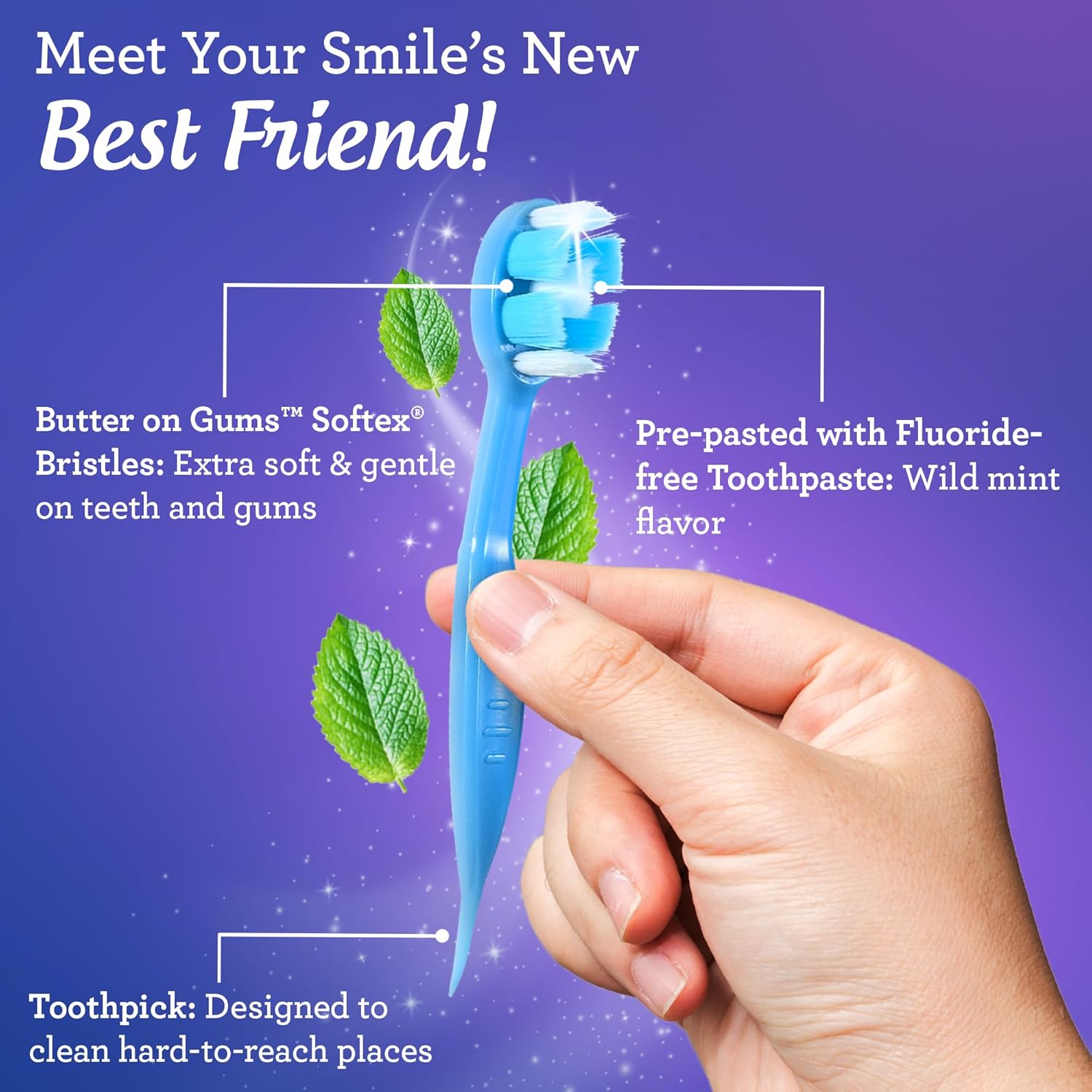 Disposable Mini Travel Toothbrush 70ct - All-in-One Oral Care, No Water Needed