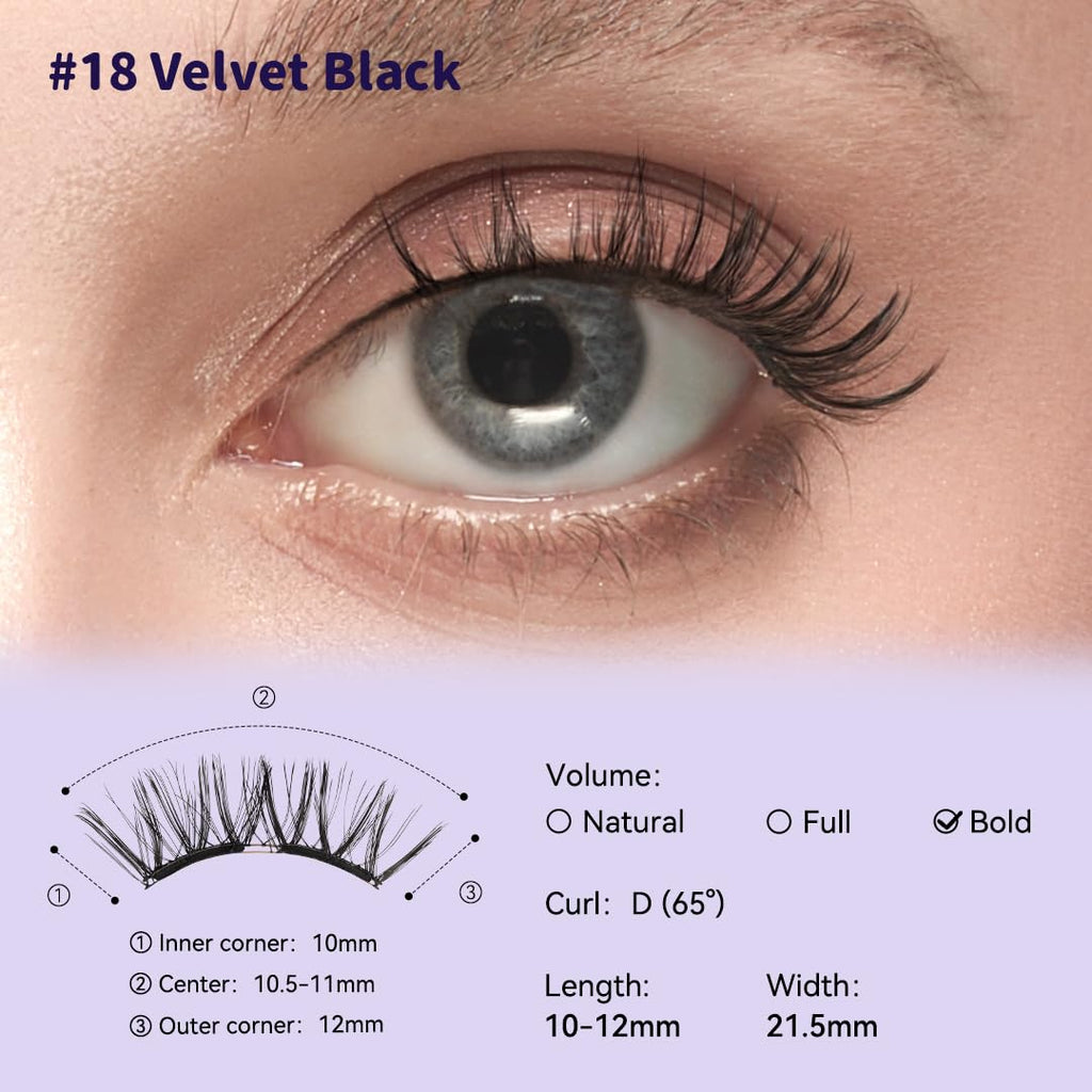 Soft Magnetic Eyelashes Kit with Applicator, Glue-Free Reusable Wispy Lashes, Waterproof & Lightweight