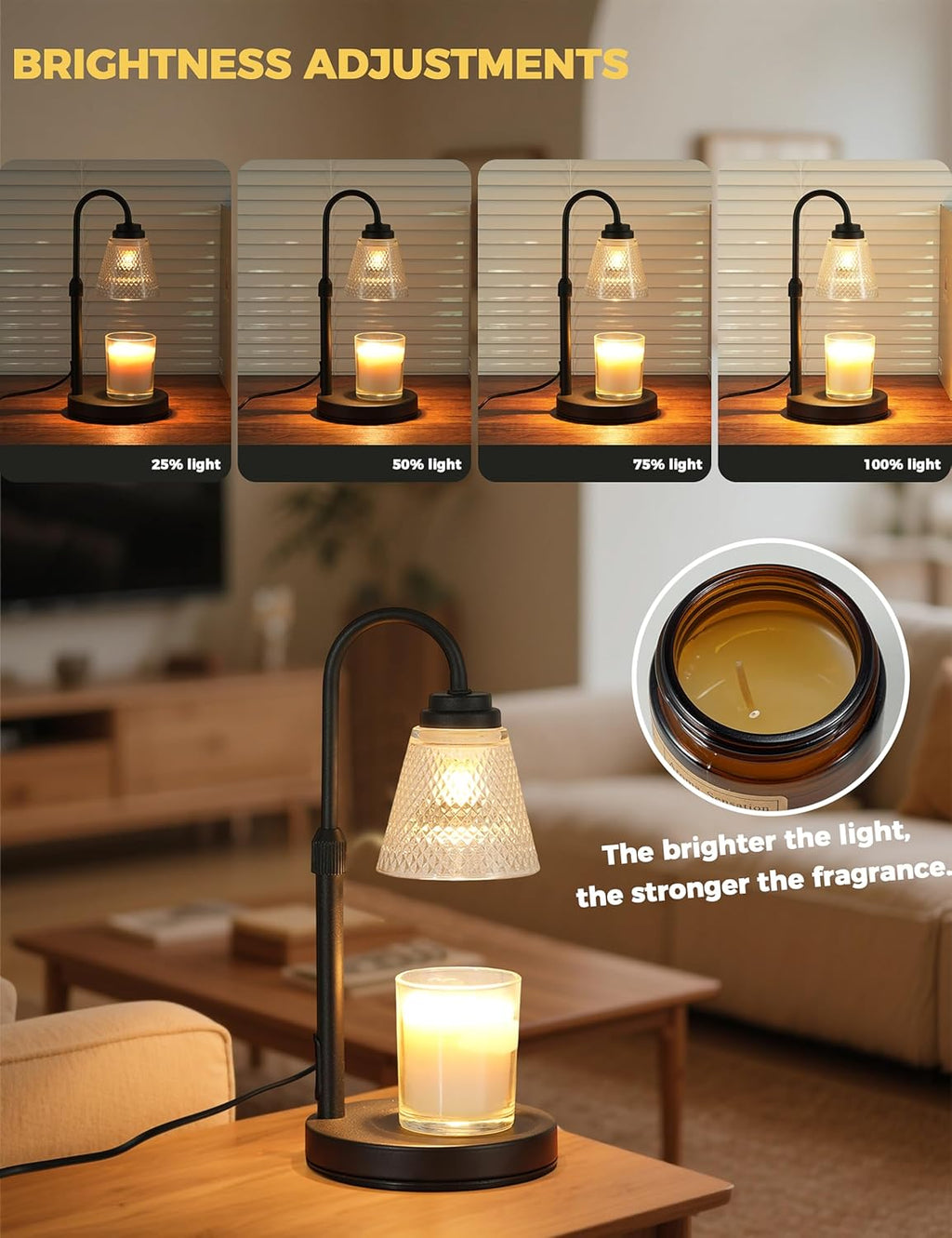 Candle Warmer Lamp with Timer & Dimmer - Safe Wax Melter for Home Decor & Gifts