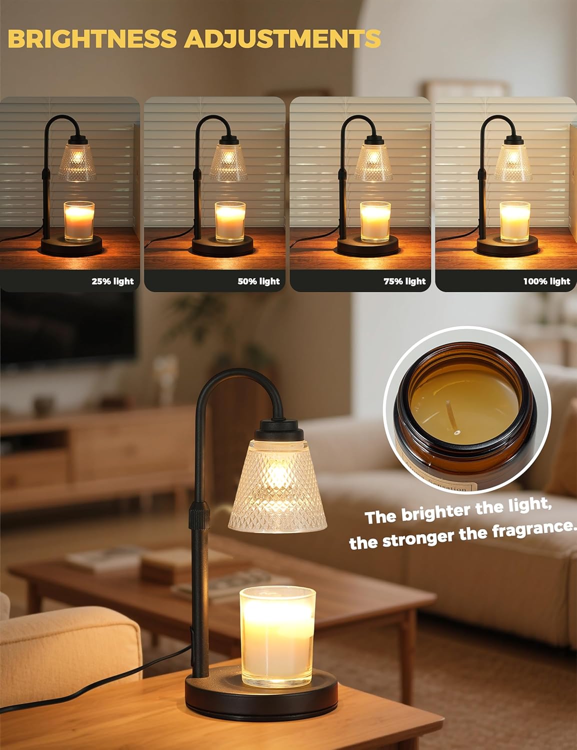Candle Warmer Lamp with Timer & Dimmer - Safe Wax Melter for Home Decor & Gifts