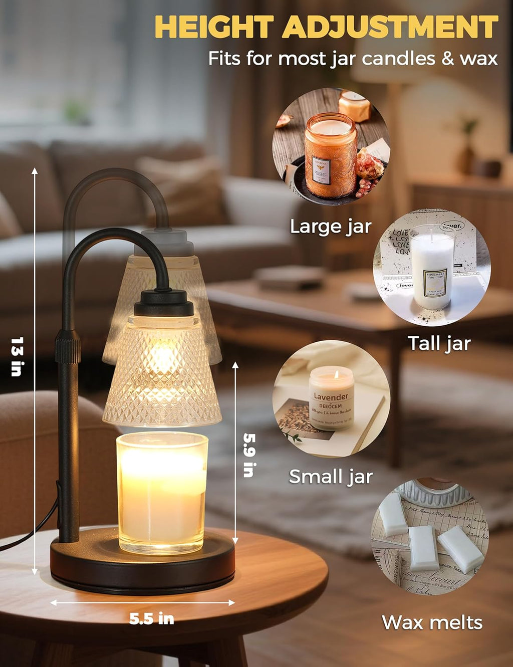 Candle Warmer Lamp with Timer & Dimmer - Safe Wax Melter for Home Decor & Gifts