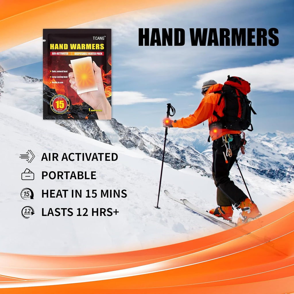 Disposable Hand Warmers - Up to 15 Hours of Heat, All Natural, Odorless, Portable for Outdoor Sports