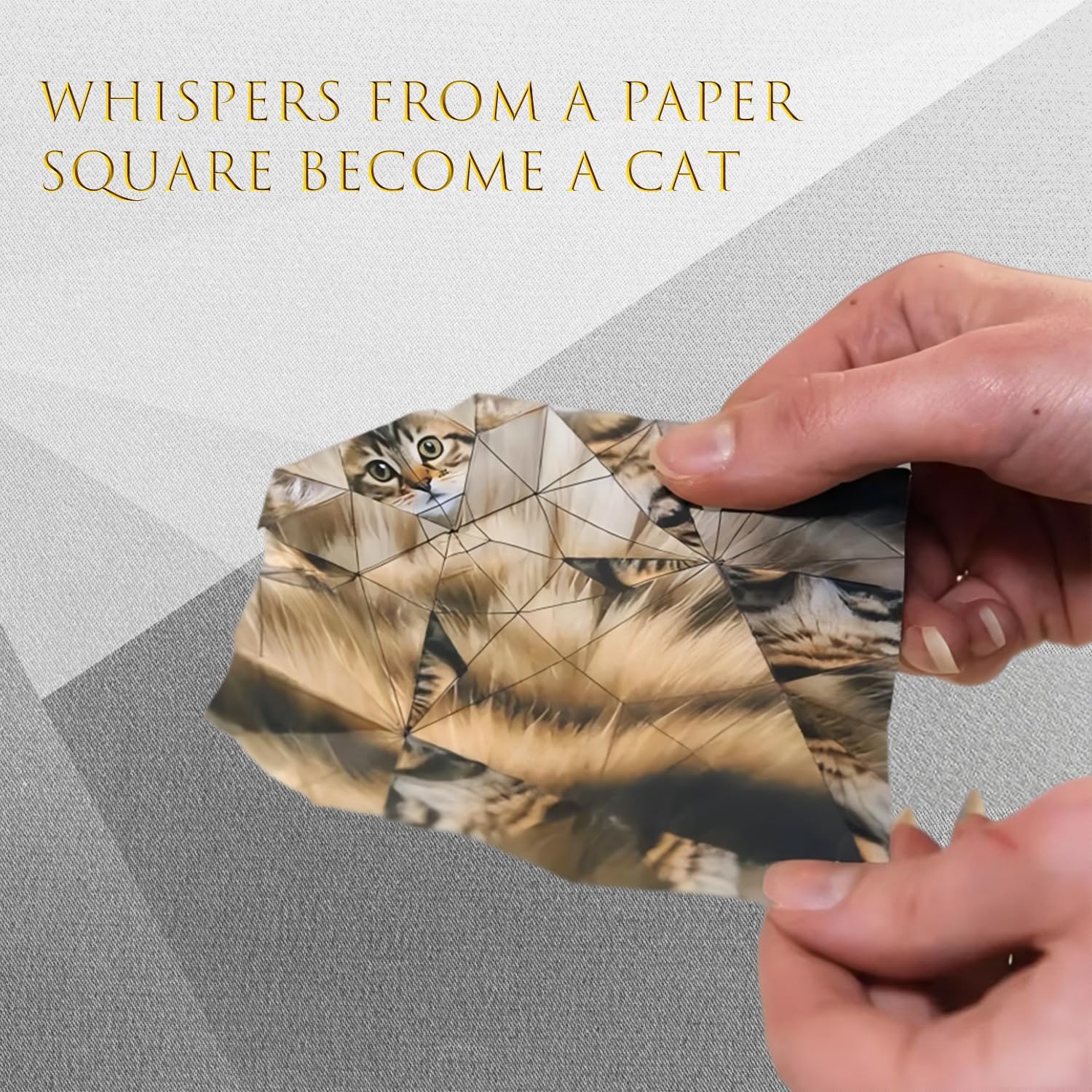 3D Origami Paper Cats Kit: 50 Sheets DIY Craft for Kids & Adults, Creative Art Project & Desk Decor