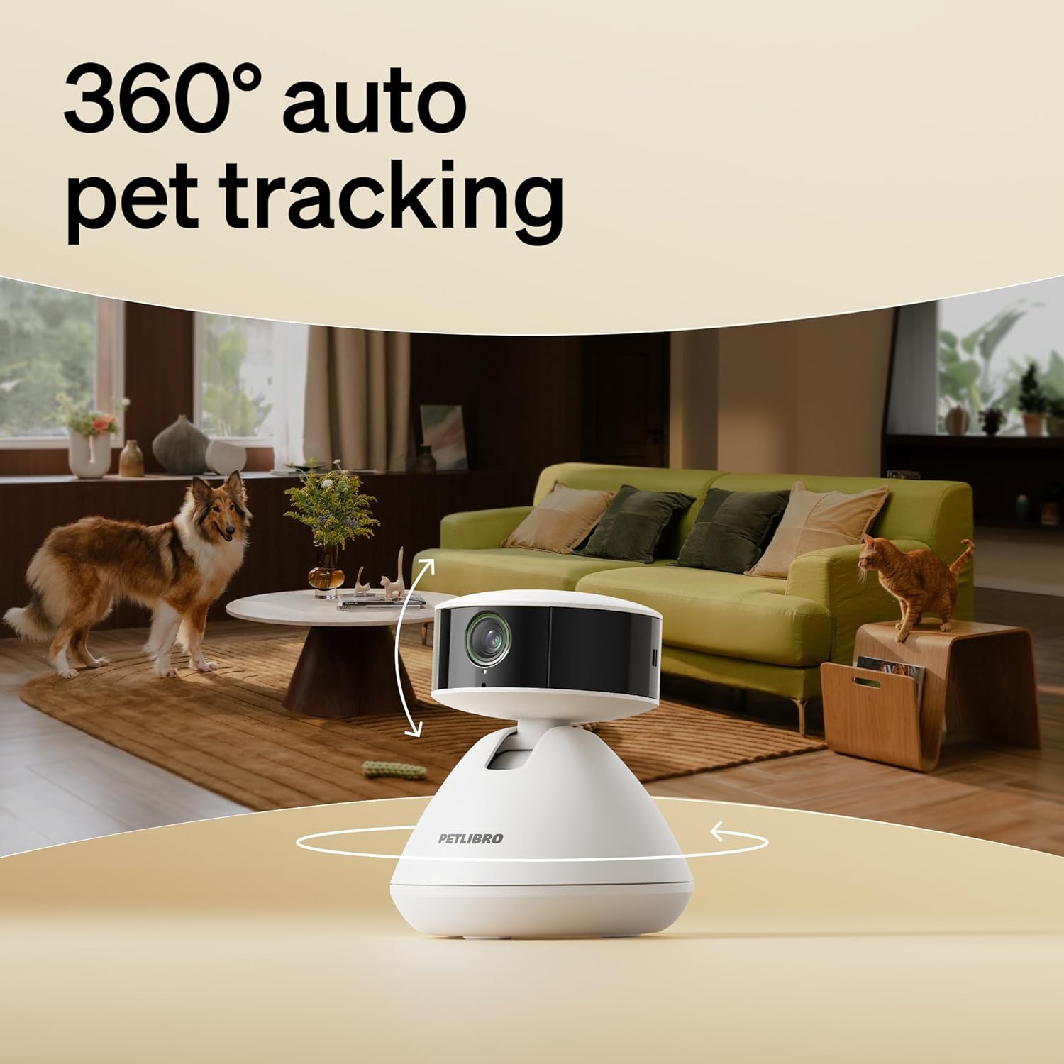 AI Pet Camera with Multi-Pet Recognition, 360° View & Smart Activity Summaries
