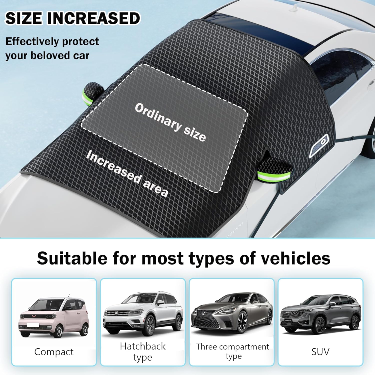Universal Magnetic Windshield Cover for Snow, Ice, and All-Season Protection