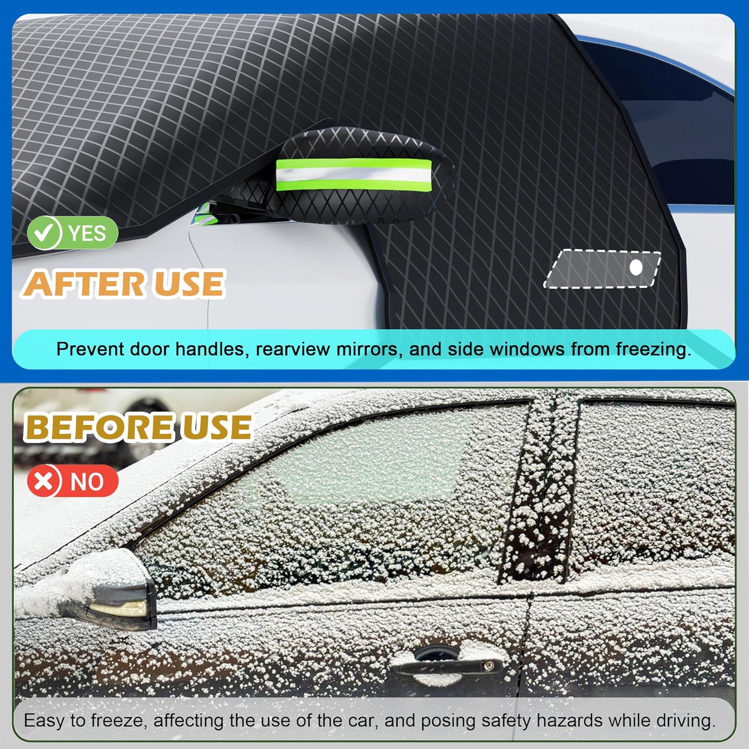 Universal Magnetic Windshield Cover for Snow, Ice, and All-Season Protection