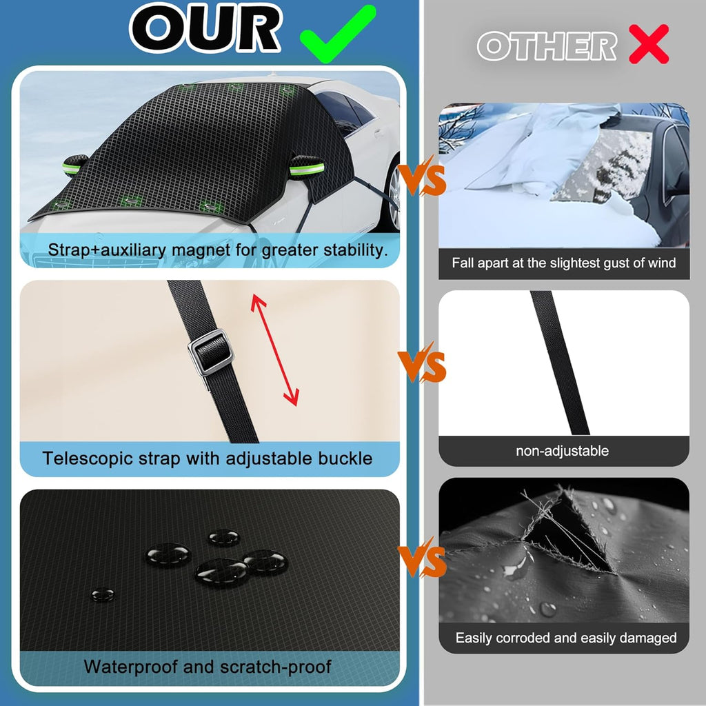 Universal Magnetic Windshield Cover for Snow, Ice, and All-Season Protection