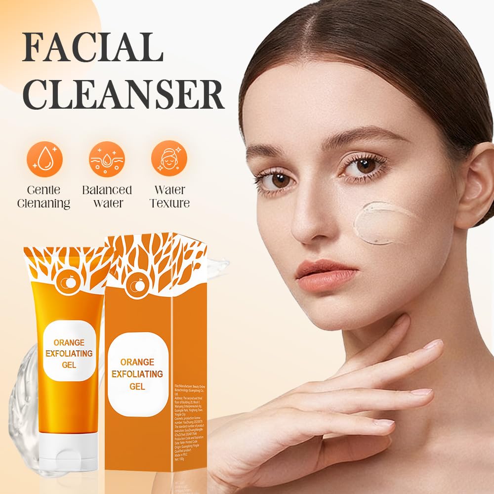 2026 Upgraded Orange Enzyme Exfoliating Gel for Face & Body - Deep Cleansing & Hydrating