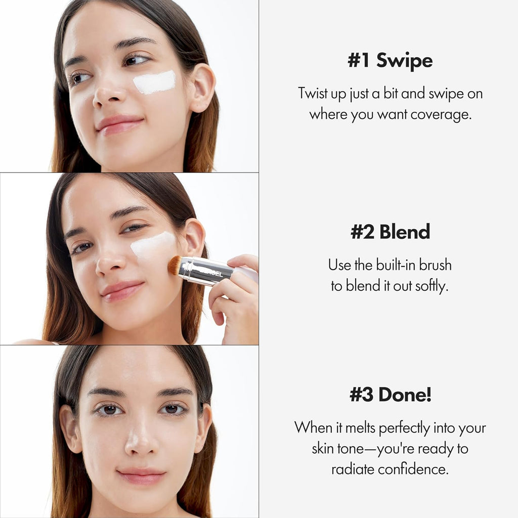 Color-Changing Foundation Stick with Detachable Brush - Balm-to-Cream Formula, 50-Hour Hydration
